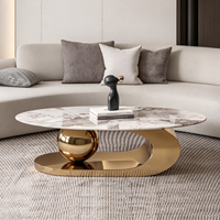 Table basse ovale de luxe de haute qualité, personnalisable, pour salon, mobilier de maison, table centrale de canapé, tables décoratives - Vente chaude