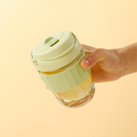 Koffie Thee Fruitinfusie Drinkbeker Glazen reismok met opvouwbaar handvat voor warme en koude dranken Thuiskantoor