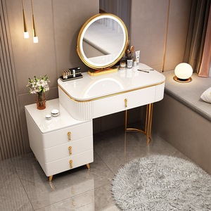 Mueble <span class=keywords><strong>de</strong></span> Dormitorio Moderno con <span class=keywords><strong>Tocador</strong></span> Integrado, Gabinete <span class=keywords><strong>de</strong></span> Almacenamiento <span class=keywords><strong>Pequeño</strong></span>, Diseño Modular Iluminado para Pequeños Tocadores <span class=keywords><strong>de</strong></span> <span class=keywords><strong>Maquillaje</strong></span> - Product Image 3