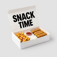 Boîte Combo Hamburger et Frites, Emballage pour Burger et Frites, Boîte à Deux Compartiments pour Fast-Food avec Insert