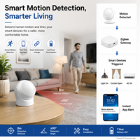 Capteur de mouvement PIR sans fil Zigbee, Installation gratuite, détecteur à 360 degrés, Assistant d'automatisation de la maison intelligente Alexa