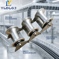 YILI Unidad de Soporte Modular para Cables, Tipo Cadena de Rodillos, Galvanizada, para Fijación en Suelo, Recta y Cóncava, Guía de Cableado de Acero, para Traslado en Zanjas