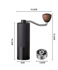 Al-Alloy Body 420 Stainless Steel Burr Homeuse Espresso Mini Small Hand Mill Portable Manual Coffee <b>Grinder</b> with Wood Handle - Product Image 1