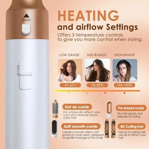 Nuovo styler 5 in 1 <span class=keywords><strong>Spazzola</strong></span> ad aria calda Ricciolo a passo raddrizzatore <span class=keywords><strong>Spazzola</strong></span> asciugacapelli multi-styler - Product Image 4