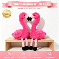 Peluche flamant rose douce de 8 pouces, jouet en peluche oiseau aux longues pattes, prix pour machine d'arcade de centre commercial, stock direct usine, achetez l'article