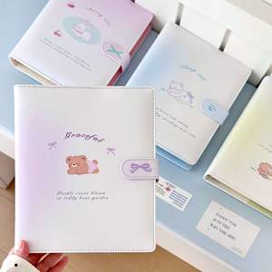 <span class=keywords><strong>Album</strong></span> <span class=keywords><strong>photo</strong></span> A5 large avec reliure PU motif <span class=keywords><strong>chien</strong></span> de dessin animé mignon, 6 anneaux, pour cartes d'idols de 3 pouces, fermeture magnétique, carnet de croquis et planificateur - Product Image 1