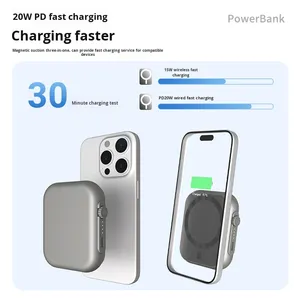 3in 1 từ không dây Powerbank pd20w nhanh chóng sạc điện ngân hàng điện thoại di động tai nghe đồng hồ sạc - Product Image 2
