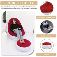 Chaise longue gonflable rouge salon de patio activé par pompe à air salon de pique-nique intérieur/extérieur plage chaise longue confortable canapé d'air