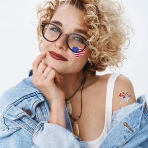 <span class=keywords><strong>Tatouage</strong></span> temporaire personnalisé à transfert d'eau, drapeau américain, Jour de l'Indépendance, 4 juillet - Product Image 2
