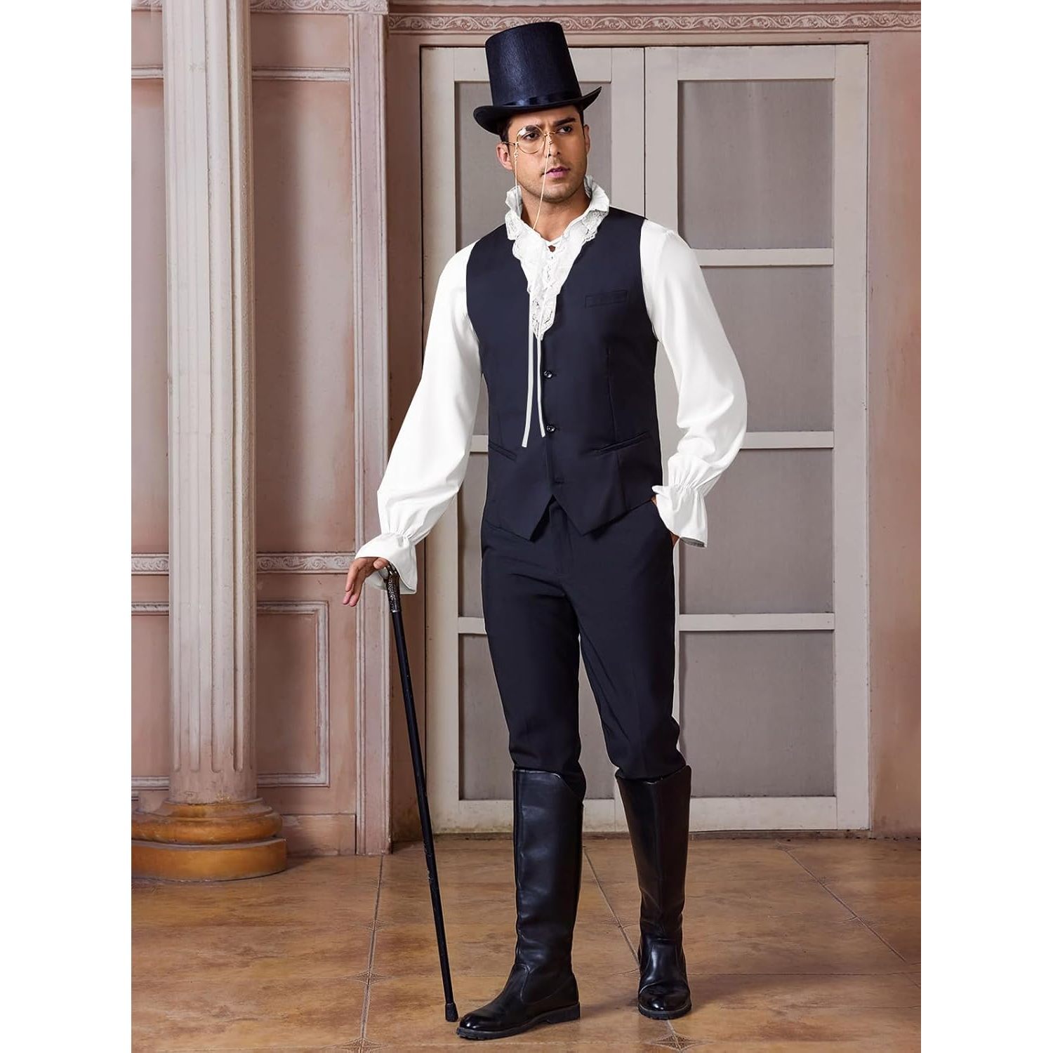 Camisa Medieval Pirata Para Hombre, Estilo Gótico Steampunk Victoriano, Manga Larga, Mezcla De Poliéster Y Spandex, Para Cosplay, Halloween Y Ferias Renacentistas