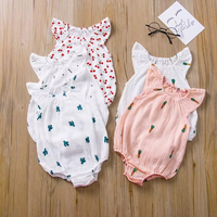 Combinaison bébé en coton à motifs géométriques pour nourrissons et tout-petits - Douce, respirante, triangulaire - Vente en gros et personnalisation
