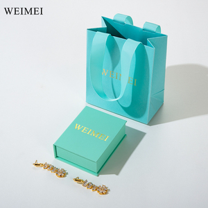 Eco-Friendly Custom Logo <b>Book</b>-Shaped Jewelry Packaging <b>Box</b> with Paper Bag for Ring Earring Necklace Pendant - Product Image 5