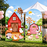 Toile de fond en tissu souple et portable, personnalisable, écologique, pour arche de ferme, idéale pour les fêtes d'anniversaire et la décoration intérieure, vente en gros