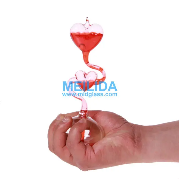 Wholesale fun toys High borosilicate glass colorful liquid timer glass love meter hand boiler for party gifts