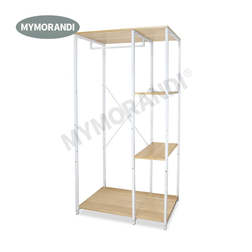MyMorandi Metal çerçeve çok fonksiyonlu Metal depolama rafı dolap dolap bez standı yatak odası için Chambre ev mobilyaları