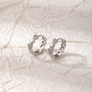 Pendientes de Botón en Forma de Corazón, Chapados en Oro de 18K, Joyería de Boda para Mujer, EKA-170 - Product Image 3