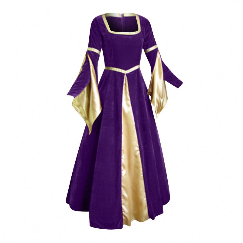 green beans with italian dressing recipe Women Mary Blue Dress Robe Biblical Peasant Costume With Purple Veil Medieval Renaissance Robe Dress Cosplay Costumes XS