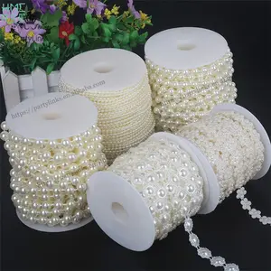 Đa Kích thước ABS giả hạt Ngọc Trai Chuỗi vòng hoa TRIM cho Diy Wedding party trang trí trang sức phát hiện phụ kiện thủ công