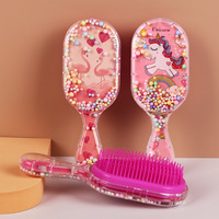 Nouvelle Brosse à Cheveux Transparente Anti-Nœuds, Démêlante, à Dents Souples, Motif Dessin Animé Mignon, en Plastique, pour Enfants, Usage Domestique