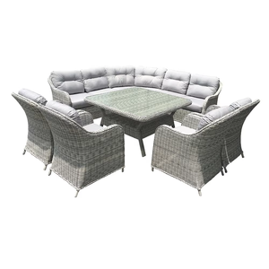 Juego de sofá de jardín de mimbre muebles de patio de lujo modernos juego de comedor al aire libre - Product Image 2