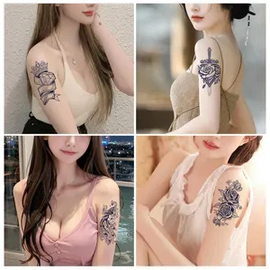 New Design Non-toxic Plant-Based Tattoo Stickers for Girls Herbal Water Transfer Temporary Semi Permanent Tattoo Sticker