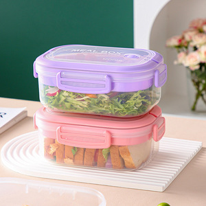 Boîte à lunch rectangulaire transparente 2026, la plus vendue, avec compartiments, compatible micro-ondes, vente en gros - Product Image 3