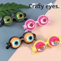 Nouveaux jouets amusants et étranges, lunettes effrayantes avec des yeux qui bougent, décorations de fête, tirer sur les cordes, yeux qui clignotent, cadeaux d'Halloween et de Noël pour enfants