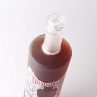 Bouteille Vodka en verre blanc givré, ml, flacon à vis, Transparent ou couleur personnalisée, forme personnalisable