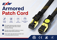 Câble Ethernet blindé Cat6a Cat 8 blindé RJ45, cordon de brassage réseau tressé SFTP 40 Gbit/s, Ningbo EXW