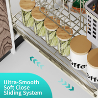 Panier de rangement étroit coulissant en acier inoxydable pour armoire à vin et organisation des aliments secs dans la cuisine