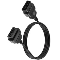 Câble d'extension OBD2 à 16 broches mâle-femelle avec blindage tressé en PVC et âme en cuivre, résolution 1080P pour ordinateur de bord automobile