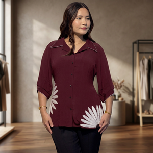 Chemise tendance pour femmes, couleur unie, coupe confortable, idéale pour le travail et les sorties du week-end, acheter directement auprès du fournisseur - Product Image 3