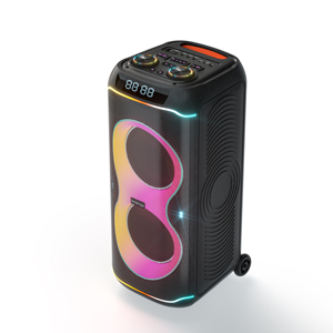 Altavoz inalámbrico tipo boombox para fiestas con dos micrófonos de mano - Product Image 1