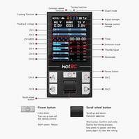 Transmisor RC HotRC CT-10B de 10 Canales con Pantalla a Color y Receptor F-10A, Sistema de Radio de Plástico para Juguetes de Control Remoto, Modelo para Mayores de 14 Años