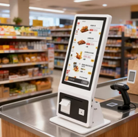 Kiosque d'enregistrement en libre-service pour hôtel et hôpital avec imprimante de paiement et écran tactile LCD