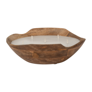 Candela Profumata in Ciotola Rustica, Legno di Mango Naturale, Piccola Decorazione per Interni ed Esterni - Product Image 3