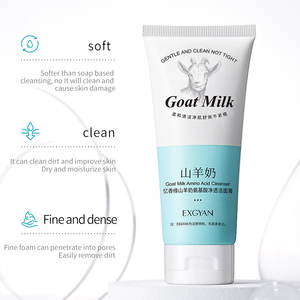 Nettoyeur facial avec <span class=keywords><strong>lait</strong></span> <span class=keywords><strong>de</strong></span> chèvre pour femmes, huile mérinos, mousse nettoyante pour le <span class=keywords><strong>visage</strong></span>, étiquette privée, ml - Product Image 2