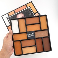 Palette de poudre de contour matifiante longue tenue sans huile, 10 teintes, blush et illuminateur, kit visage pour maquillage quotidien, extérieur et soirées