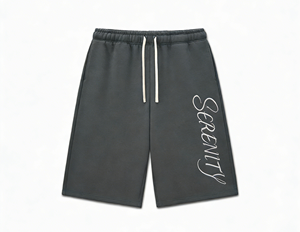 Shorts en coton pour hommes avec impression DTG personnalisée Kornit, logo Serenity, livraison directe d'usine, OEM/ODM disponible - Product Image 3