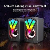 Speaker komputer portabel, pengeras suara komputer USB bercahaya kabel USB Subwoofer Mini untuk Laptop Multimedia Audio bermain game