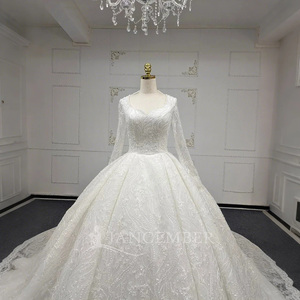 Jancember ANY32 elegante marfil lentejuelas imperio vestido de baile Vestidos de Noche de boda - Product Image 4