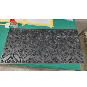 Panneaux 3D en <span class=keywords><strong>PVC</strong></span> modernes, imperméables, pour plafonds de salle de bain intérieure, forme carrée, panneaux de <span class=keywords><strong>plafond</strong></span> en <span class=keywords><strong>PVC</strong></span>, noir, fabricant - Product Image 2