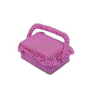 Boîte de rangement en tissu violet de haute qualité, personnalisable OEM, impression couleur intégrale, motif <span class=keywords><strong>jasmin</strong></span>, avec poignée, paniers de rangement en toile - Product Image 1