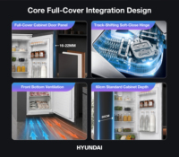 Réfrigérateurs intelligents HYUNDAI 190L, congélateur vertical encastrable 173L, réfrigérateur 17L, congélateur A+ à économie d'énergie, appareil de cuisine