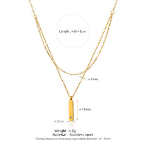 Collar Doble de Acero Inoxidable con Logotipo Personalizado, Resistente al Deslustre, Impermeable, Chapado en Oro de 18k, para Mujer - Product Image 6