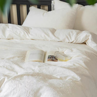 Nouvel Arrivage – Ensemble de Literie 4 Pièces en Coton Double Couche Style Ins – Housse de Couette Douce, Agréable pour la Peau, Texturée et Froissée
