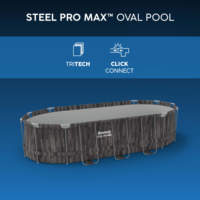 Piscine hors sol ovale Bestway 5611SE avec structure en acier, 6,10 m x 3,66 m x 1,22 m