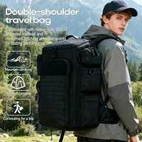 Sac à dos tactique de randonnée en toile imperméable, grand format, camouflage, design tendance, antivol, doublure en nylon