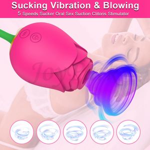 2 in1 Klitoris saugen weiblich saugen vibrierend Rose Vibrator Stimulation spielzeug Klitoris G-Punkt Massage gerät Vibrator Spielzeug für Damen - Product Image 3
