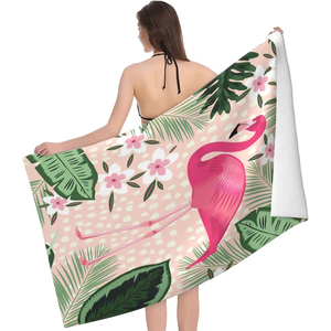 Toallas de baño ligeras de gran tamaño, toalla de piscina de secado rápido personalizada, microfibra de impresión personalizada, lindo flamenco, toalla de playa al por mayor - Product Image 2